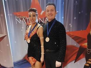 Denis Kojinov and Jeanette Chevalier 2026 USA Dance NAtional Senior 10-dance Champions